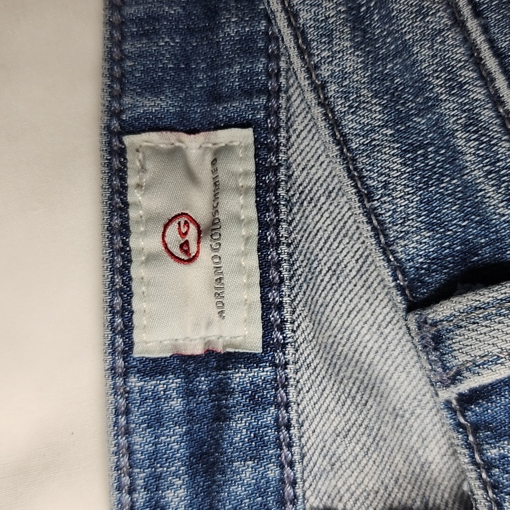 Ag Adriano Goldschmied Stevie cuff jeans Slim Straight cuffed Sz 25 Medium Wash - Picture 5 of 14